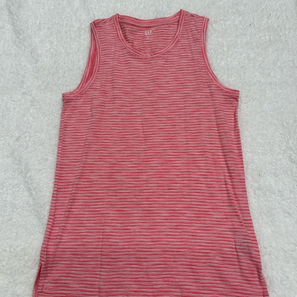 GAP Pink Narrow-Striped Sleeveless Tank